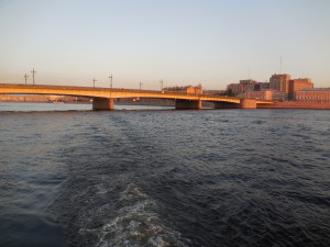 река Нева, Санкт-Петербург, вид с кормы теплохода